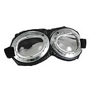 Steampunk Silver/Clear Aviator Goggles